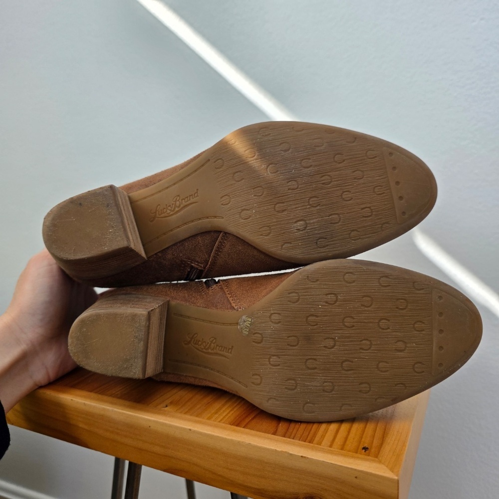 Lucky Brand Suede Ankle Booties - Size 8 M, 38 - Picture 8 of 13